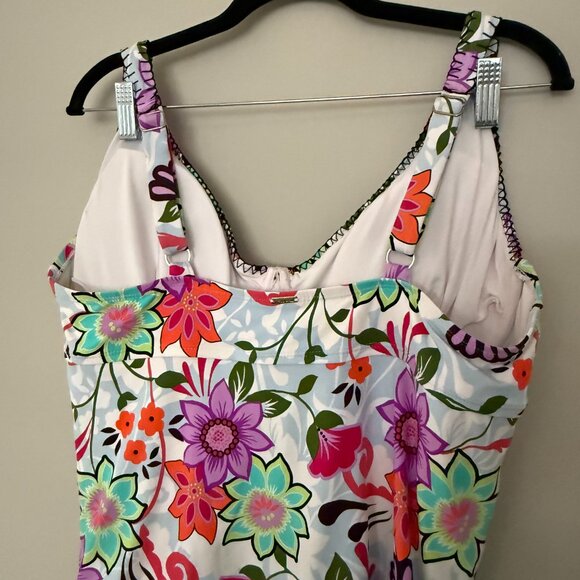 💖Host Pick💖Anne Cole 2 Piece Tankini Underwire Adjustable Straps Floral Sz 16 - Picture 4 of 14